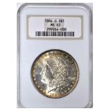 1884-O MORGAN DOLLAR, NGC MS-63 COLOR 1884-O MORGAN DOLLAR, NGC MS-63 COLOR