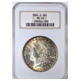 1884-O MORGAN DOLLAR, NGC MS-63 COLOR