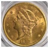 1893 $20.00 LIBERTY GOLD  BU