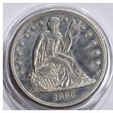 1860-O SEATED LIBERTY DOLLAR  BU