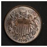 1870 TWO CENT PIECE  CH BU