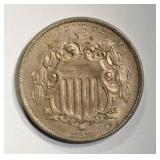 1867 RAYS SHIELD NICKEL  CH BU