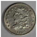 1834 CAPPED BUST HALF DIME  AU