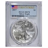 2017 AMERICAN SILVER EAGLE PCGS MS70 2017 AMERICAN SILVER EAGLE PCGS MS70