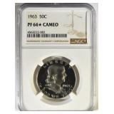 1963 FRANKLIN HALF DOLLAR NGC PF 66* CAMEO 1963 FRANKLIN HALF DOLLAR NGC PF 66* CAMEO