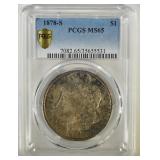 1878-S MORGAN DOLLAR PCGS MS65