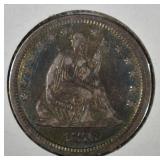 1876-CC SEATED LIBERTY QUARTER  XF