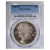 1885-O MORGAN DOLLAR PCGS MS-64 RAINBOW TONE 1885-O MORGAN DOLLAR PCGS MS-64 RAINBOW TONE