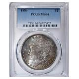 1884 MORGAN DOLLAR PCGS MS-64 COLOR 1884 MORGAN DOLLAR PCGS MS-64 COLOR