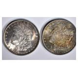 1889 & 1884-O MORGAN DOLLARS CH BU COLOR 1889 & 1884-O MORGAN DOLLARS CH BU COLOR