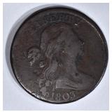 1803 LARGE CENT, FINE 1803 LARGE CENT, FINE