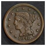 1848 LARGE CENT VF+ 1848 LARGE CENT VF+