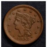 1853 LARGE CENT, N-10 AU/UNC NICE! 1853 LARGE CENT, N-10 AU/UNC NICE!