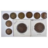 MIXED CENT LOT, LARGE CENTS, LINCOLN, INDIAN MIXED CENT LOT, LARGE CENTS, LINCOLN, INDIAN