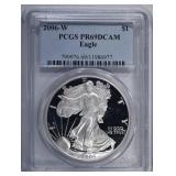 2006-W PROOF SILVER EAGLE PCGS PR-69 DCAM