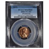 1972 DDO FS-103 LINCOLN CENT PCGS MS65RD