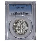 1946-D WALKING LIBERTY HALF DOLLAR  PCGS MS66