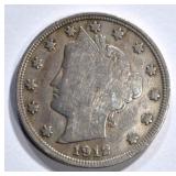1912-S LIBERTY NICKEL FINE 1912-S LIBERTY NICKEL FINE