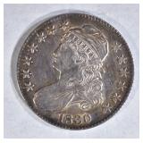 1830 CAPPED BUST HALF DOLLAR LARGE 0