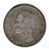 1874 A SILVER 10 CENTS  VENEZUELA