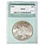 1925 PEACE DOLLAR NTC SUPERB GEM