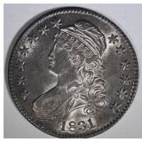 1831 CAPPED BUST HALF DOLLAR  AU/BU