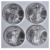 4-NICE BU 1999 AMERICAN SILVER EAGLES