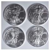 4-NICE GEM BU 2018 AMERICAN SILVER EAGLES 4-NICE GEM BU 2018 AMERICAN SILVER EAGLES