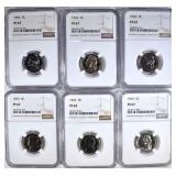 3 - 1962, 3 - 1963 JEFFERSON NICKELS NGC 3 - 1962, 3 - 1963 JEFFERSON NICKELS NGC