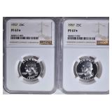 2-1957 WASHINGTON QUARTERS, NGC PF-67* 2-1957 WASHINGTON QUARTERS, NGC PF-67*