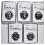 5 1969-S PROOF KENNEDY HALVES NGC PF-68 5 1969-S PROOF KENNEDY HALVES NGC PF-68