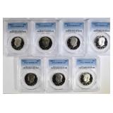 7 KENNEDY HALVES PCGS PR-69 DCAM 7 KENNEDY HALVES PCGS PR-69 DCAM