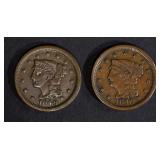 2 - 1846 LARGE CENTS VF 2 - 1846 LARGE CENTS VF