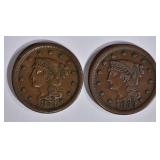 1853 & 1854 LARGE CENTS XF