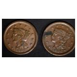 2 - 1854 LARGE CENT XF