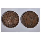 2-1856 LARGE CENTS, XF 2-1856 LARGE CENTS, XF