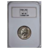 1939 WASHINGTON QUARTER NGC MS-65 1939 WASHINGTON QUARTER NGC MS-65