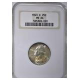 1943-D WASHINGTON QUARTER NGC MS-66 1943-D WASHINGTON QUARTER NGC MS-66