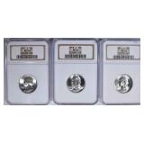 3 S MINT WASHINGTON QUARTERS NGC MS-66