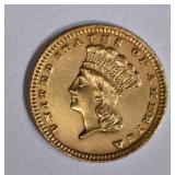 1885 $1 GOLD TYPE 3 BU CLEANED