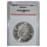 1897-S MORGAN DOLLAR, TDCS, CH+/GEM BU 1897-S MORGAN DOLLAR, TDCS, CH+/GEM BU