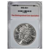 1897-S MORGAN DOLLAR, TDCS, CH+/GEM BU