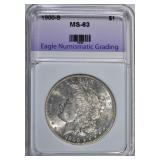 1900-S MORGAN DOLLAR ENG CHOICE BU