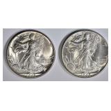 1942 & 43 WALKING LIBERTY HALVES CH BU 1942 & 43 WALKING LIBERTY HALVES CH BU