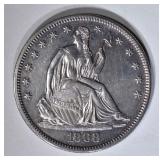 1868 SEATED HALF DOLLAR, CH BU