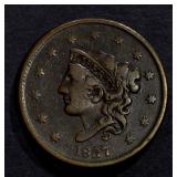 1837 LARGE CENT VF