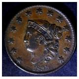 1831 LARGE CENT N-1 XF+ NICE 1831 LARGE CENT N-1 XF+ NICE