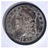 1833 BUST HALF DIME, XF+