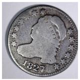 1827 CAPPED BUST DIME, FINE 1827 CAPPED BUST DIME, FINE