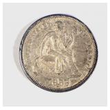1869-S SEATED DIME, AU RARE! 1869-S SEATED DIME, AU RARE!